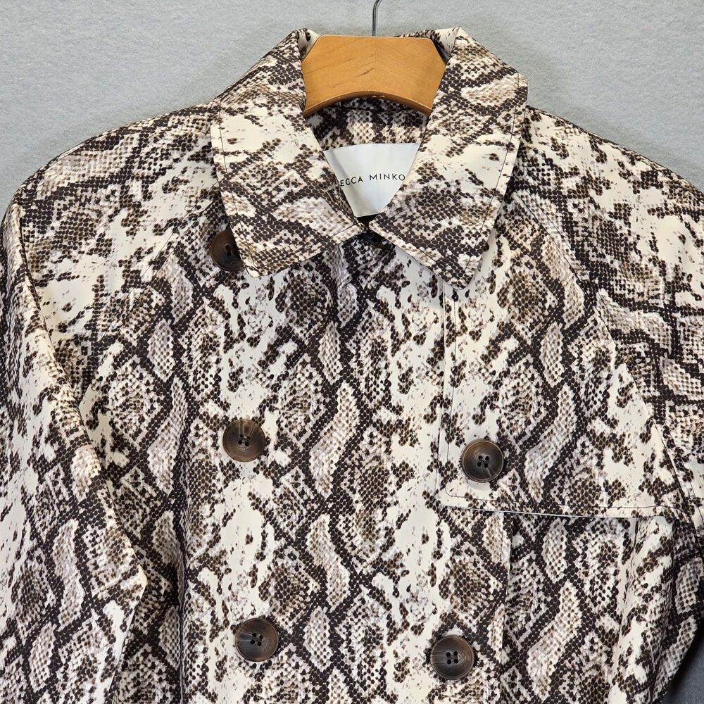 Rebecca Minkoff  Women’s  Animal  Trench Coat Belted Long Size Small New Snake - Picture 6 of 16